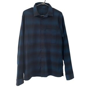 Lululemon Men's Blue and Black Checkered Shirt